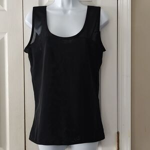 Cimkiz ladies black compression tank shirt workout shaper flattening Sz XL  NWOT